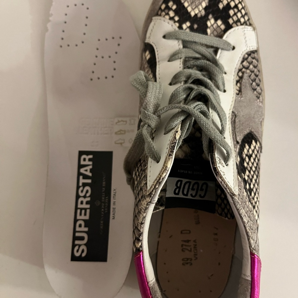 Golden Goose Unique Stylish Women's Snake Print Sneakers. Worn once. Size 9. - Picture 13 of 13